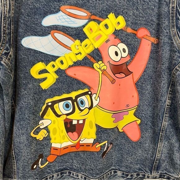 Members Only Nickelodeon Spongebob Denim Trucker Jacket - Picture 13 of 16